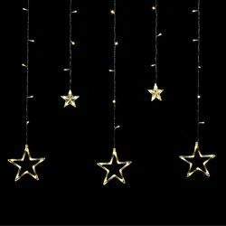 Χριστουγεννιάτικα Λαμπάκια Rebel αστέρια κρεμαστά 2x 1m, θερμό λευκό