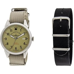 Ανδρικό Ρολόι Zeno Ze5231-4 (43mm) Υφασμάτινο Λουράκι Καφέ