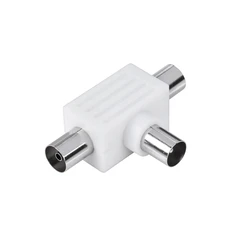 Default Brand TV Antenna Splitter Adapter 2 Female 1 Male Square