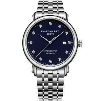 Product Ανδρικό Ρολόι Emile Chouriet 001168G406697 (40mm) Μεταλλικό Μπρασελέ Ασημί base image
