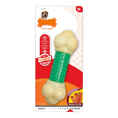 Product Dog teether Nylabone Extreme Chew Double Action Bacon Μέντα 2 σε 1 Καουτσούκ Μέγεθος XL Nylon base image