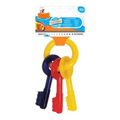 Product Μασητικό Οδοντοφυΐας Nylabone Σκύλου Κλειδιά Bacon Nylon Size XS για Κουτάβια base image