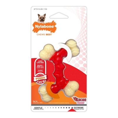 Product Μασητικό Οδοντοφυΐας Σκύλου Nylabone Extreme Chew Διπλή Bacon M Nylon base image