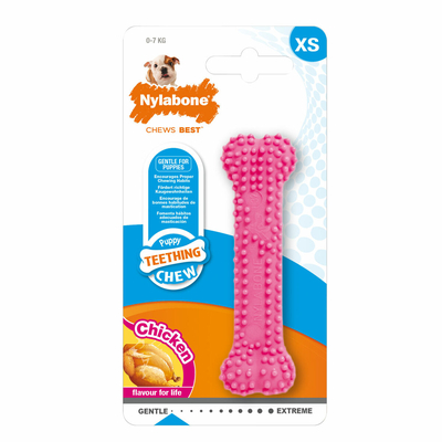 Product Μασητικό Οδοντοφυΐας Σκύλου Nylabone Birka Ροζ Κοτόπουλο XS  base image