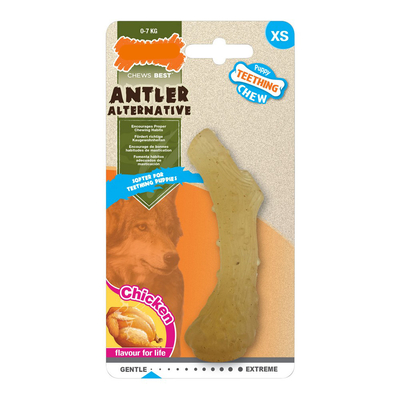 Product Μασητικό Οδοντοφυΐας Nylabone Σκύλου Κέρατο Κοτόπουλο Size XS για Κουτάβια base image