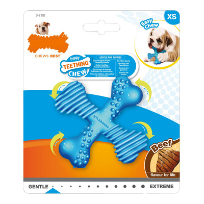 Product Μασητικό Οδοντοφυΐας Nylabone Σκύλου Σταυρός Nylon Βόειο κρέας Κουτάβια Βοδινό κρέας base image