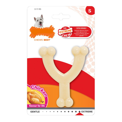 Product Μασητικό Οδοντοφυΐας Nylabone Σκύλου Extreme Chew Wishbone Size S Κοτόπουλο Nylon base image