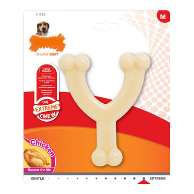 Product Μασητικό Οδοντοφυΐας Nylabone Σκύλου Extreme Chew Wishbone Size M Κοτόπουλο Nylon base image