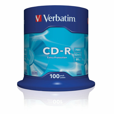 Product CD-R Verbatim 43411 52x 700 MB (100 Μονάδες)  base image