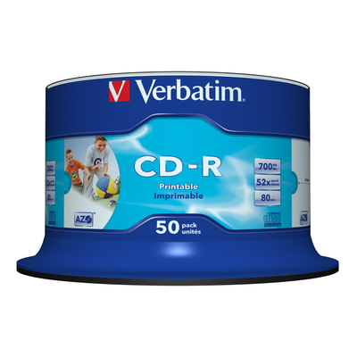 Product CD-R Verbatim AZO Wide Inkjet Printable 50 Μονάδες (50 Μονάδες) base image