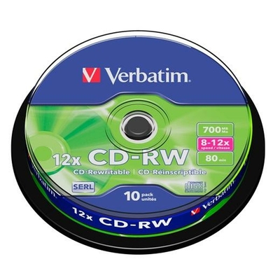 Product CD-RW Verbatim x10 700 MB 12x base image