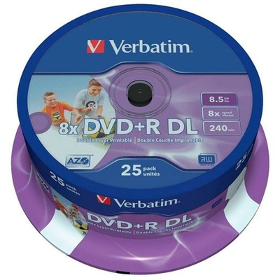 Product DVD-R Verbatim 25 Μονάδες 8,5GB 8x base image