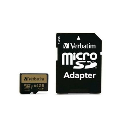 Product Κάρτα Μνήμης microSD 64GB με Αντάπτορα Verbatim Pro+ base image