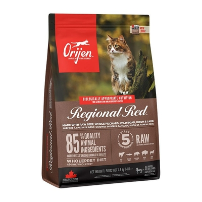 Product Γατοτροφή Orijen Regional Red Ενηλίκων Βόειο κρέας Αρνί Βοδινό κρέας Aγριογουρουνο 1,8 kg base image