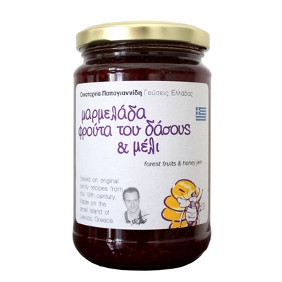 Product Papayiannides: Flavors of Greece - Forest Fruits Honey Jam (Glass Jar - 380g) EN, GR Label / Glass Jar base image