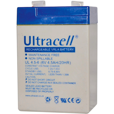 Product Μπαταρία μολύβδου Ultracell 6V 4,5AH base image