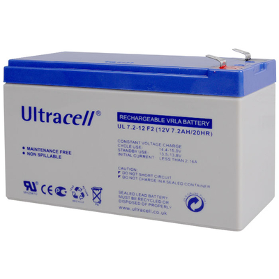 Product Μπαταρία μολύβδου Ultracell 12V 7.2AH F2 base image