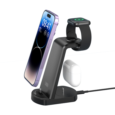 Product Ασύρματος Φορτιστής Πρίζας XO WX035 3-in-1 Multi-function Black base image