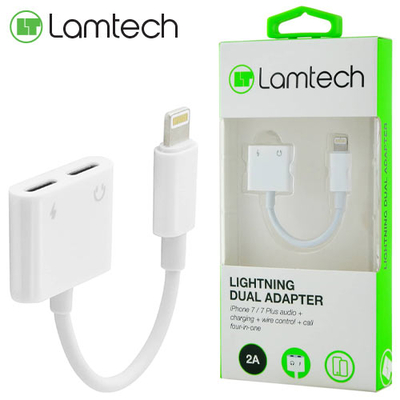 Product Αντάπτορας USB Lamtech DUAL Lightning 4 IN 1 2A base image