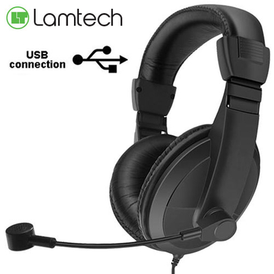 Product Multimedia Headset Lamtech USB 2.0 Stereo DELUXE With MIC base image
