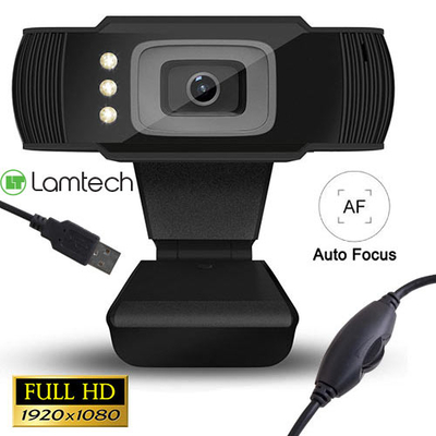 Product Webcam Lamtech FULL HD USB With LED 1080P base image