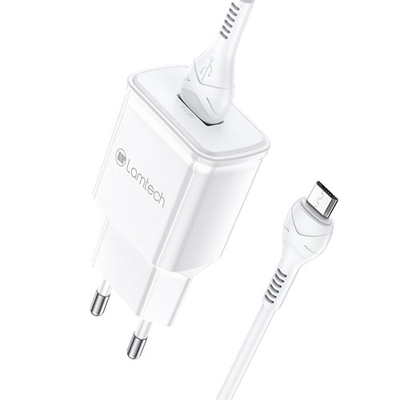 Product Φορτιστής Πρίζας Lamtech Quick Charger USB3.0 18W With Micro USB 1M WHITE base image