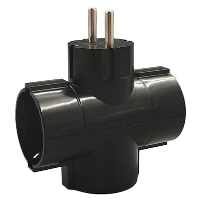Product Ταφ Lamtech Splitter With 3 SCHUKO OUTLETS Black base image