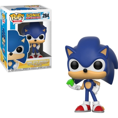 Product Figures  Statues Funko Pop! Games: Sonic The Hedgehog - Sonic With Emerald #284 Vinyl Figure base image