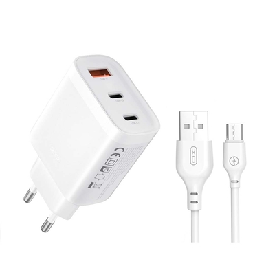 Product Φορτιστής Πρίζας XO L117 (EU) PD45W/QC18W Γρήγορος με Micro base image