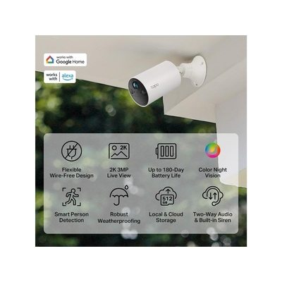 Product Κάμερα Παρακολούθησης TP-Link Smart Wire-Free Indoor/Outdoor Security (Tapo C410) base image