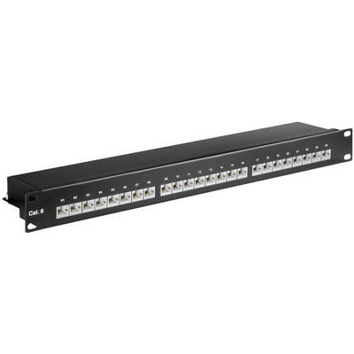 Product Patch Panel Goobay 93048 CAT6 Ethernet 24Port STP Black base image