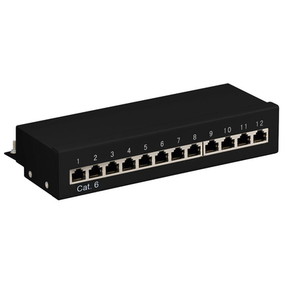 Product Patch Panel Goobay 69307 CAT6 Ethernet 12Port STP Black base image