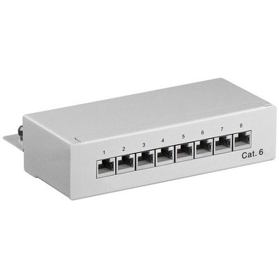 Product Patch Panel Goobay 93047 CAT6 Ethernet 8Port STP Grey base image
