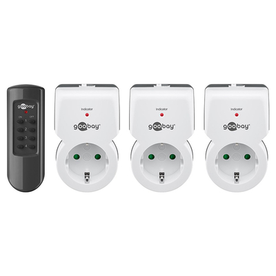 Product Αντάπτορας ρεύματος Goobay 94502 ραδιοελεγχόμενοι, 5A, λευκό, 3&1τμχ base image