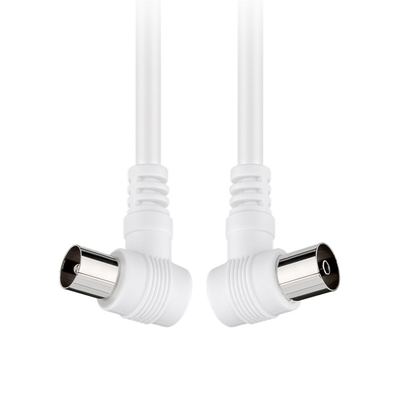 Product Καλώδιο Κεραίας RF Goobay αρσ. - RF θηλ., υπό γωνία 90°, 2.5m Λευκό base image