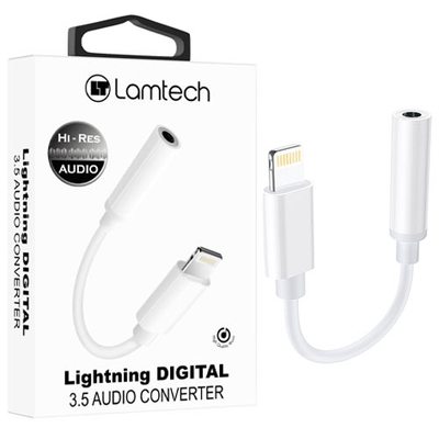 Product Αντάπτορας 3,5mm Lamtech Lightning Audio JACK WHITE base image