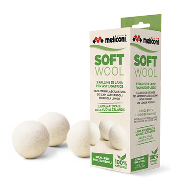 Product Μαλακές Μάλλινες Μπάλες Meliconi Soft Wool 3pl Για Το Στεγνωτήριο 3τμχ base image