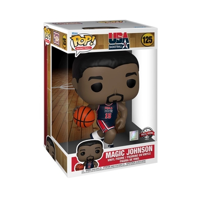 Product Funko Pop! Jumbo: USA Basketball - Magic Johnson (1992 Team USA Navy Uni) (Special Edition) #125 Vinyl Figure (10) base image
