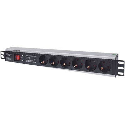 Product Πολύπριζο Για Καμπίνα Δικτύου Intellinet 713962 19" 1.5U με 6 Sockets Μαύρο base image