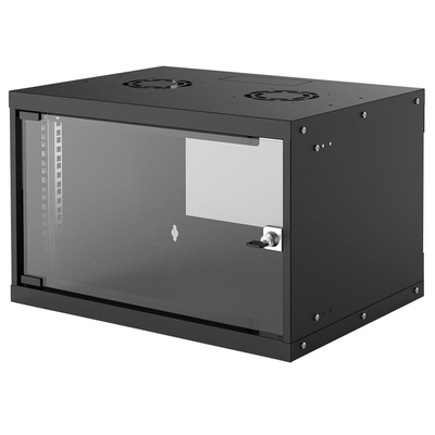 Product Καμπίνα Δικτύου INT 714143 FLATPACK 19" 6U Επιτοίχια Black base image