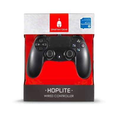 Product Gamepad Spartan Gear - Hoplite Wired Controller (compatible with PC and playstation 4) (colour: Black) base image