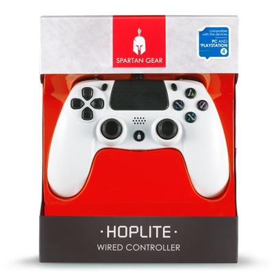 Product Spartan Gear - Hoplite Wired Controller (compatible with PC and playstation 4) (colour: White) base image