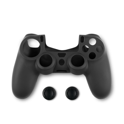 Product Spartan Gear - Controller Silicon Skin Cover and Thumb Grips (compatible with playstation 4) (colour: Black) base image
