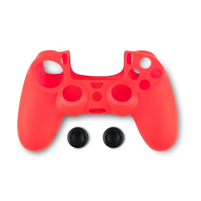 Product Spartan Gear - Controller Silicon Skin Cover and Thumb Grips (compatible with playstation 4) (colour: Red) base image