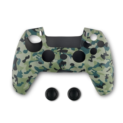 Product Spartan Gear - Controller Silicon Skin Cover and Thumb Grips (compatible with playstation 5) (colour: Green Camo) base image
