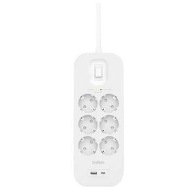 Product Πολύπριζο για Πρίζες 6 Θέσεων με Διακόπτη Belkin Connect SRB002VF2M Λευκό  base image