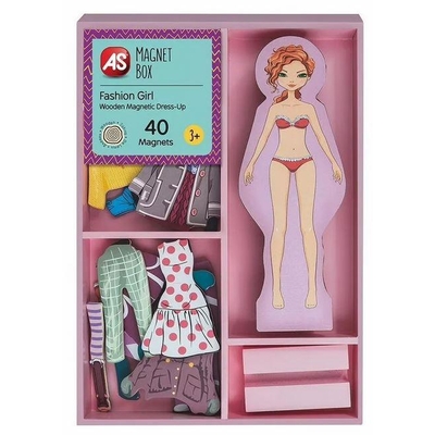 Product Μαγνητικό Παιχνίδι AS Magnet Box: Fashion Girl - Wooden Magnetic Dress-Up (1029-64053) base image