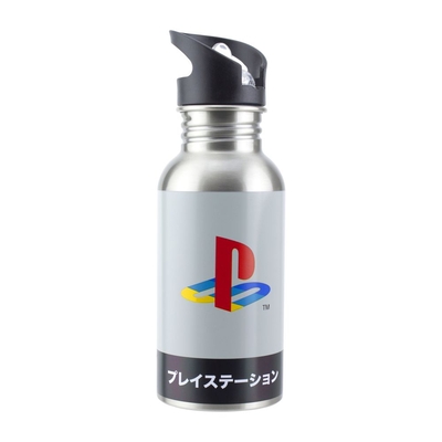 Product Paladone Playstation Heritage Metal Water Bottle (with Straw) (480ml) (PP8977PS) EN,FR,DE,ES,IT,NL,PT Label / Plastic Bag base image