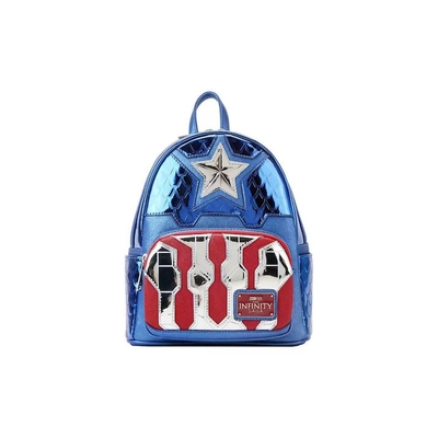 Product Loungefly Marvel: Captain America - Shine Cosplay Mini Backpack (MVBK0276) EN,FR,ES,DE,IT,PT,NL,DK,SE,RU Label / Plastic Bag base image