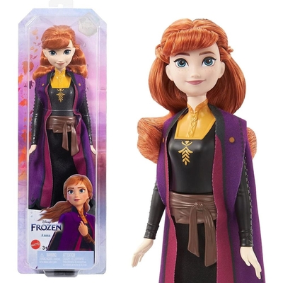 Product Mattel Disney: Frozen - Anna (Black Dress) (HLW50) EN,FR,DE,ES,PT,IT,NL,SE,DK,NO,FI,PL,CZ,SK,HU,RU,GR,TR,AR Pack / Carton Blister Pack base image